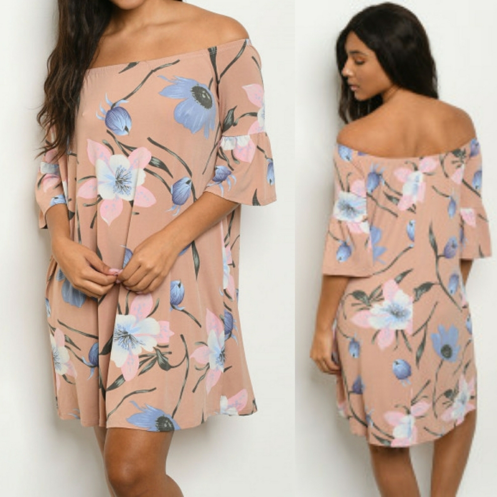 Last Small  Blush Floral Dress - Picture 2 of 5